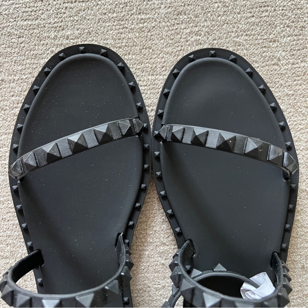 NWT Celia Black Gladiator Jelly Sandals - Picture 3 of 5
